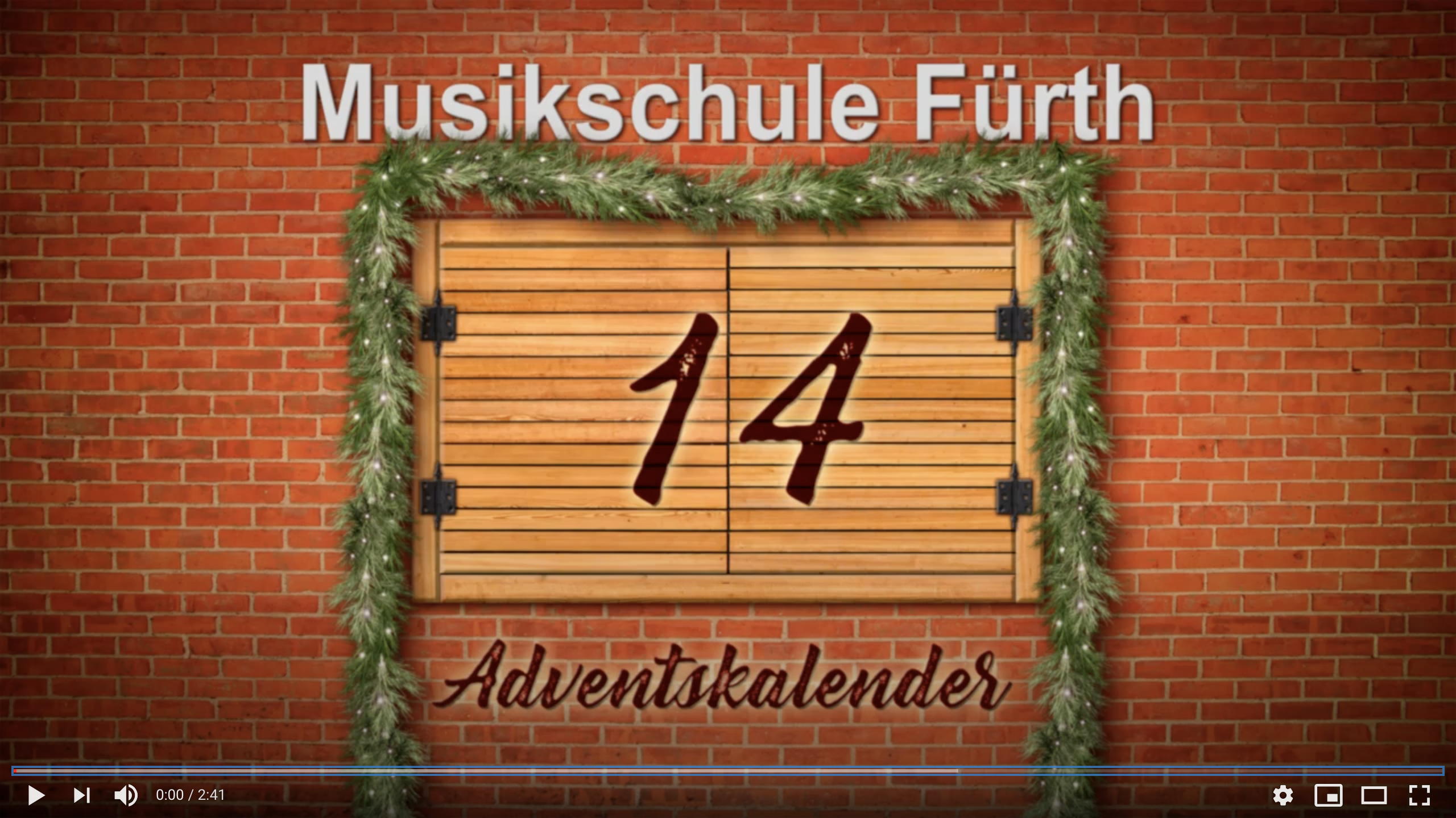 Musikschule Fürth: Adventskalender vom 14.12.2020