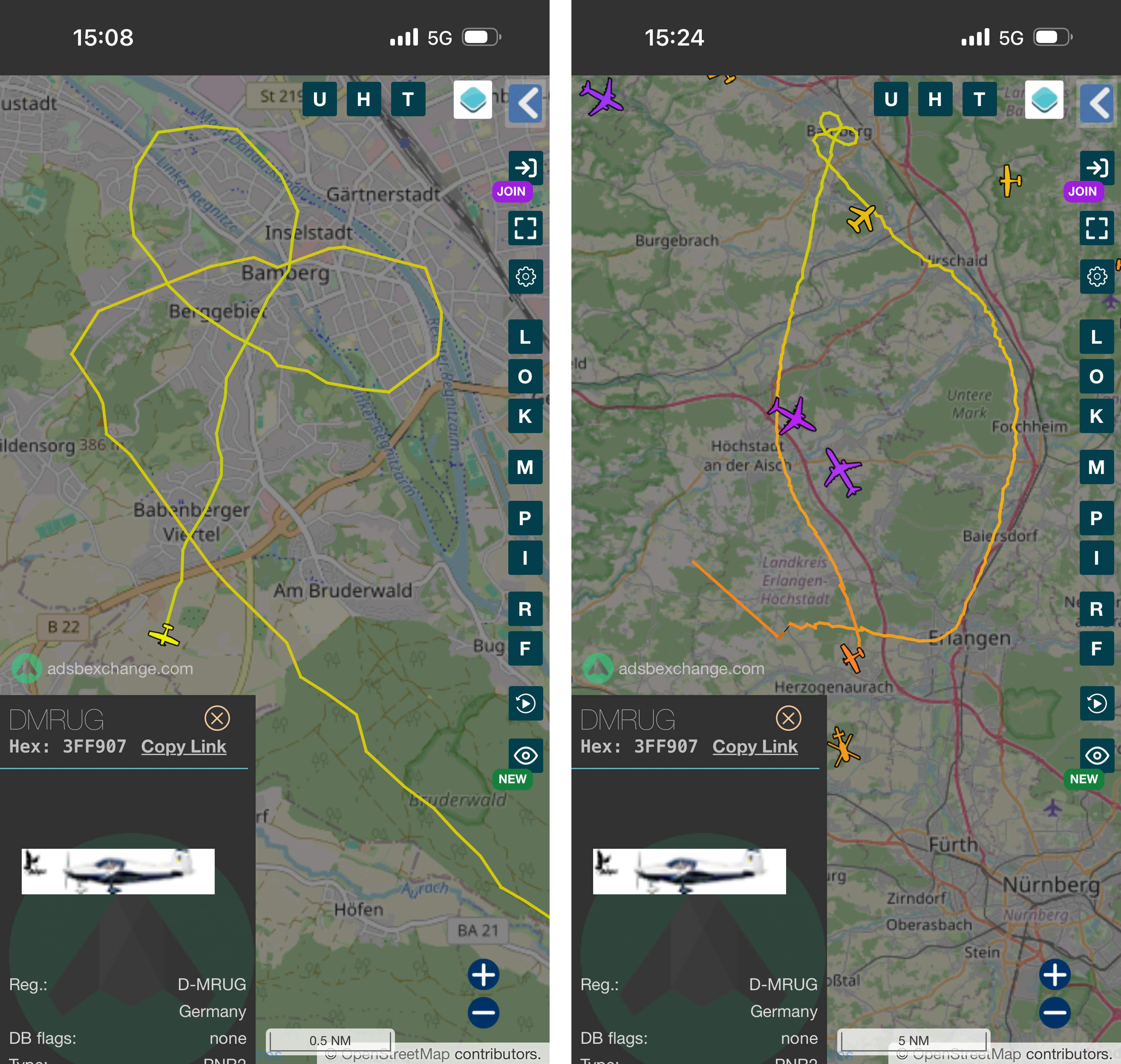 Neu 2026 Rundflug ER BA Flightradar Landkarten