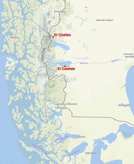 Landkarte 3 Calafate Chalten